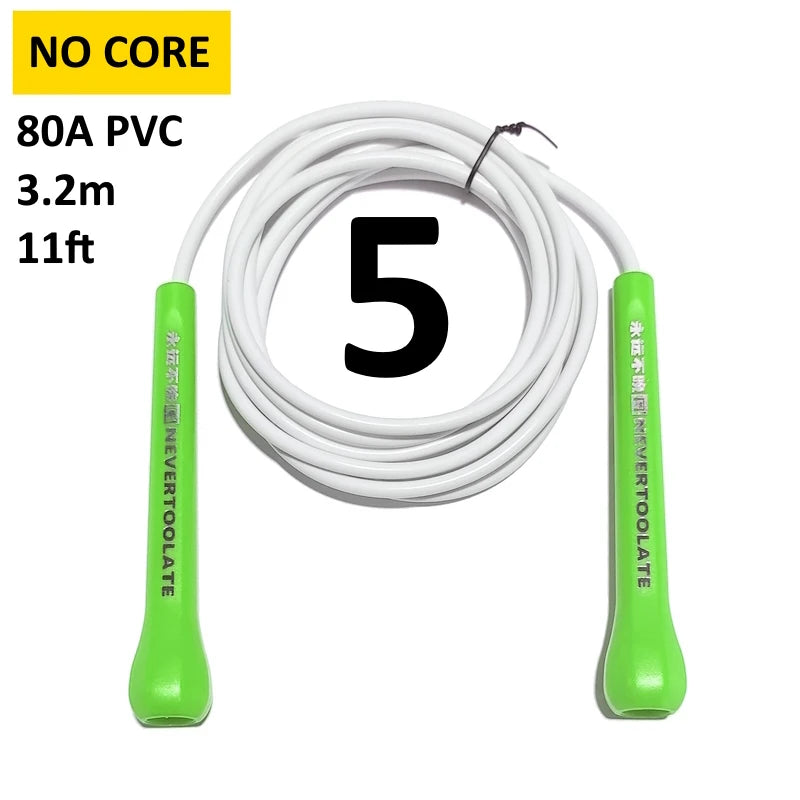 EXTRA LARGO 3,2 METROS 14cm ABS mango boxeo velocidad PVC blando Saltar saltar Cuerda Enredos Libre de enredos crossfit Fitness