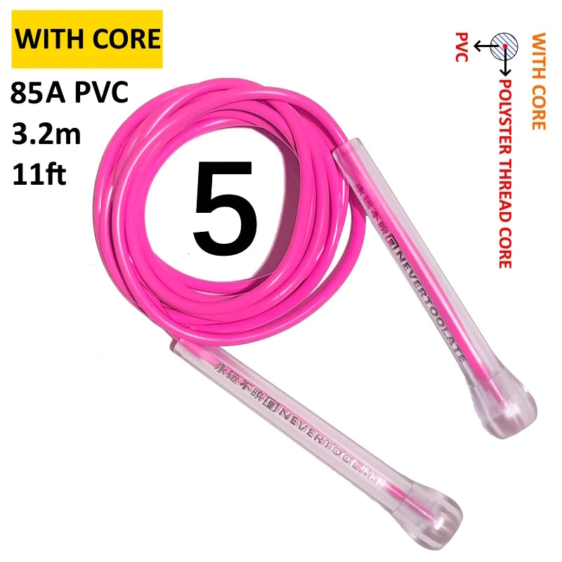 EXTRA LARGO 3,2 METROS 14cm ABS mango boxeo velocidad PVC blando Saltar saltar Cuerda Enredos Libre de enredos crossfit Fitness