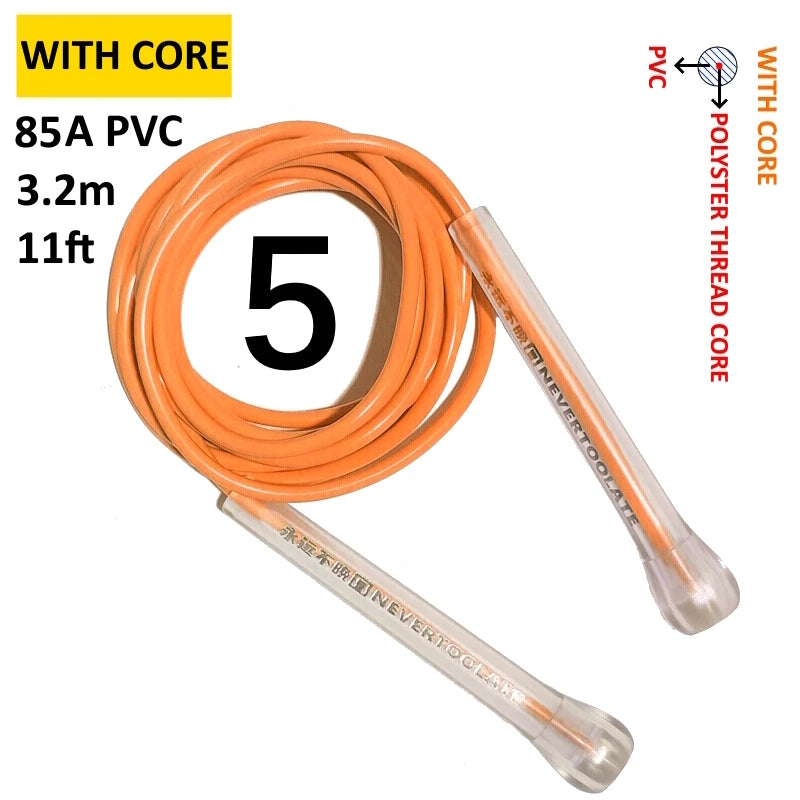 EXTRA LARGO 3,2 METROS 14cm ABS mango boxeo velocidad PVC blando Saltar saltar Cuerda Enredos Libre de enredos crossfit Fitness