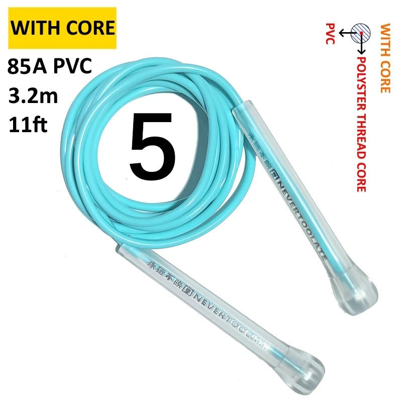 EXTRA LARGO 3,2 METROS 14cm ABS mango boxeo velocidad PVC blando Saltar saltar Cuerda Enredos Libre de enredos crossfit Fitness