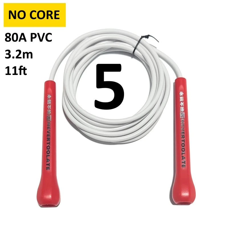 EXTRA LARGO 3,2 METROS 14cm ABS mango boxeo velocidad PVC blando Saltar saltar Cuerda Enredos Libre de enredos crossfit Fitness